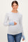 Blue Striped Rib Long Sleeve Fitted Maternity Top
