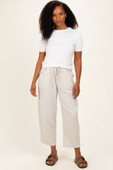 Grey Textured Maternity Pants