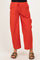 Red Textured Maternity Pants