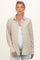 Beige Oversized Striped Button Down Long Sleeve Maternity Shirt