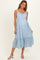 Cornflower Blue Floral Ruffle Strap Button Down Maternity Dress