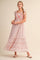 Pink Peach Multi Floral Smocked Midi Dress