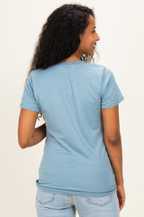 Slate Basic Crew Neck Maternity Tee