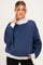 Navy Colorblock Cowl Neck Maternity Sweatshirt