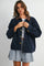 Navy Corduroy Contrast Collar Utility Jacket