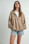 Khaki Oversized Corduroy Zipper Jacket