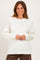 Ivory Waffle Knit Side Slit Sweater