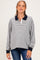 Grey Striped Long Sleeve Polo Maternity Top