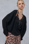 Black Dolman Sleeve Boho Cable Knit Cardigan