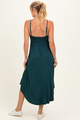 Hunter Green Solid V-Neck Cami Maternity Dress