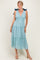 Light Blue Plaid Shoulder Tie Dress