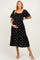 Black Smocked Embroidered Maternity Midi Dress