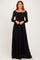 Black Floral Lace Long Sleeve Off Shoulder Maxi Dress