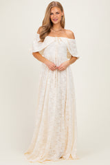 Natural Lace Maxi Dress