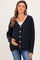 Navy Chenille Knit Button Front Maternity Cardigan
