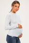 White Striped Rolled Neck Maternity Top