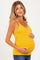 Mustard Lace Trim Detail Ribbed Maternity Knit Tank Top