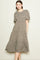 Olive Floral Puff Sleeve Tiered Midi Dress