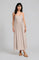Light Khaki Pintuck Detail Sleeveless Maxi Dress