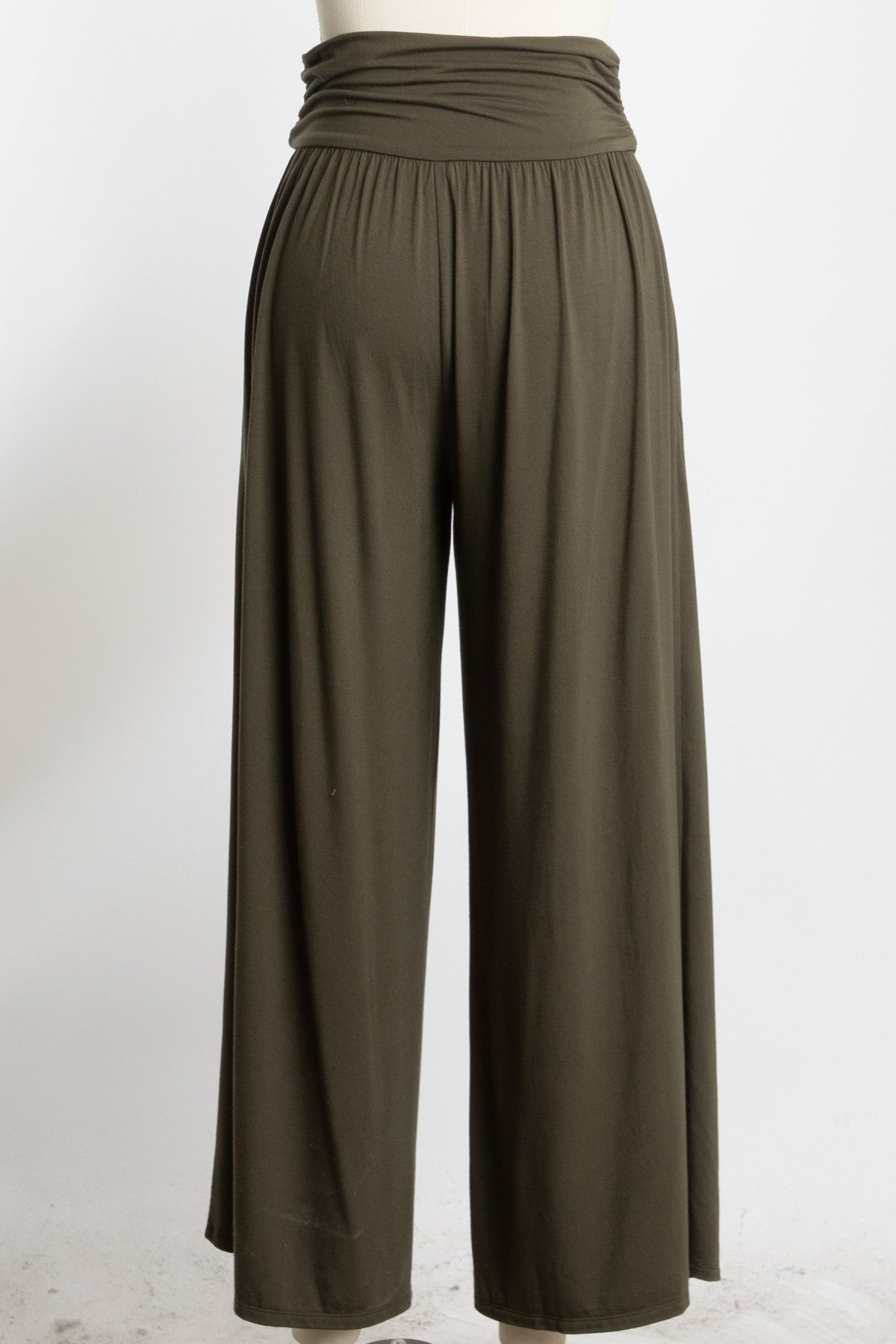Olive Wide Waist Band Maternity Wide Leg Pants