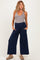 Navy Wide Waist Band Maternity Wide Leg Maternity Pants