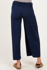 Navy Wide Waist Band Maternity Wide Leg Maternity Pants