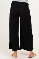 Black Wide Waist Band Maternity Wide Leg Maternity Pants