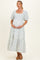 Blue Floral Puff Sleeve Ruffle Tiered Maternity Maxi Dress