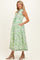 Fern Floral Button Up Tie Waist Maternity Midi Dress