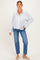 Blue Striped Oversized Sheer Linen Maternity Button Down