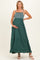 Rich Teal Embroidered Smocked Maternity Maxi Dress