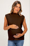 Espresso Mock Neck Maternity Sweater Vest