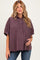 Merlot Oversized Check Plaid Maternity Button Down Shirt