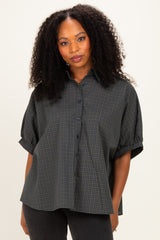 Pine Oversized Check Plaid Button Down Shirt