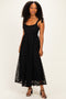 Black Sleeveless Lace Maxi Dress