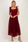 Burgundy Sleeveless Lace Maxi Dress