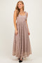 Mocha Sleeveless Lace Maxi Dress
