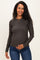 Charcoal Smoke Brushed Rib Knit Maternity Long Sleeve Top