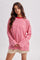 Pink Striped Oversized Crewneck Long Sleeve Top