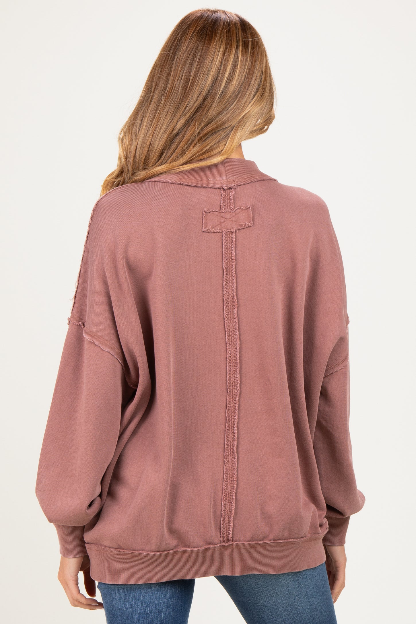 Chocolate Oversized High Neck Maternity Sweatshirt