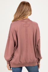 Chocolate Oversized High Neck Maternity Sweatshirt
