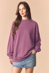 Deep Mauve Oversized High Neck Maternity Sweatshirt