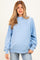 Ocean Blue Oversized High Neck Maternity Sweatshirt