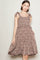 Chestnut Floral Smocked Shoulder Tie Dress