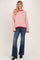 Red Striped Solid Trim Relaxed Sweater