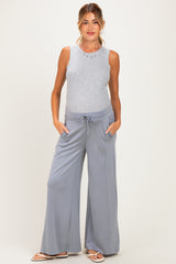 Grey Drawstring Maternity Lounge Pants