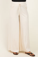 Cream Drawstring Maternity Lounge Pants