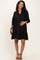 Black Ruffle Split Neck Tiered Maternity Dress