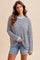 Navy Striped Slub Jersey Oversized Long Sleeve