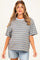 Heather Grey Multi Striped Oversized Maternity Short Sleeve Tee